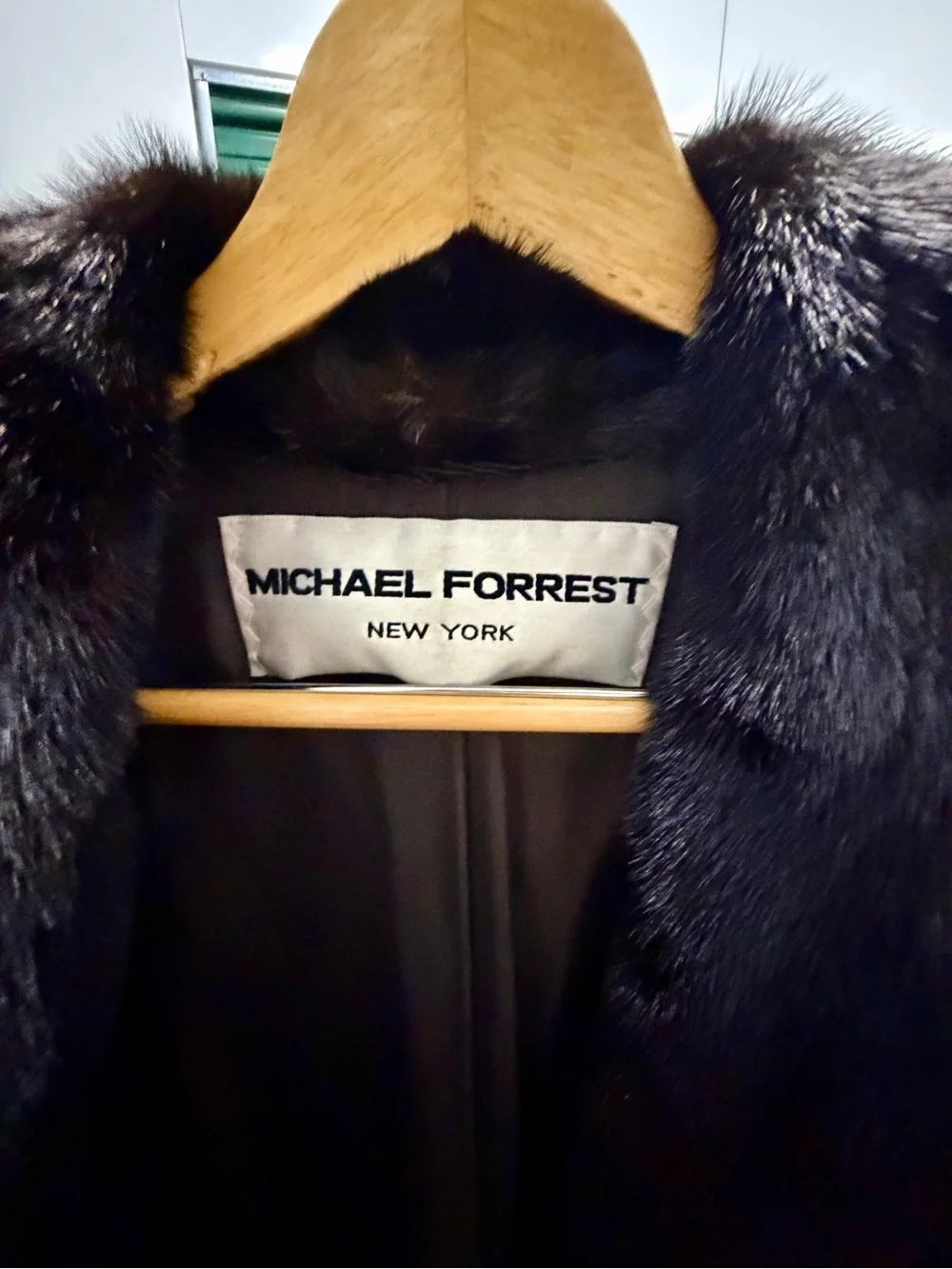 Michael Forrest Black Brown Fur long coat